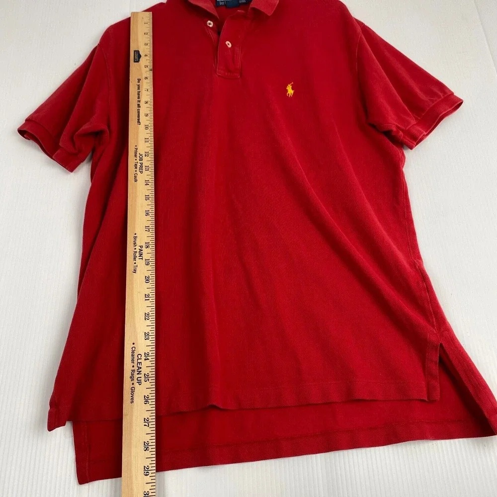 Polo by Ralph‎ Lauren Men's Size Large Red Polo Shirt Vintaje 90s
